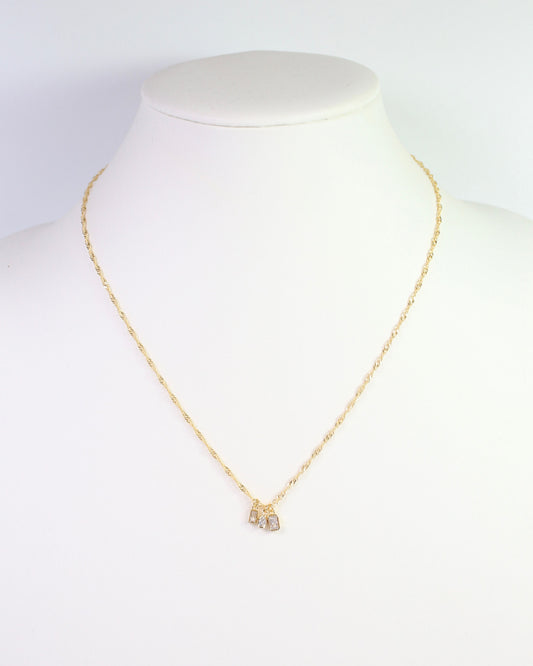 Omaha Multi CZ Pendant Necklace WR Gold