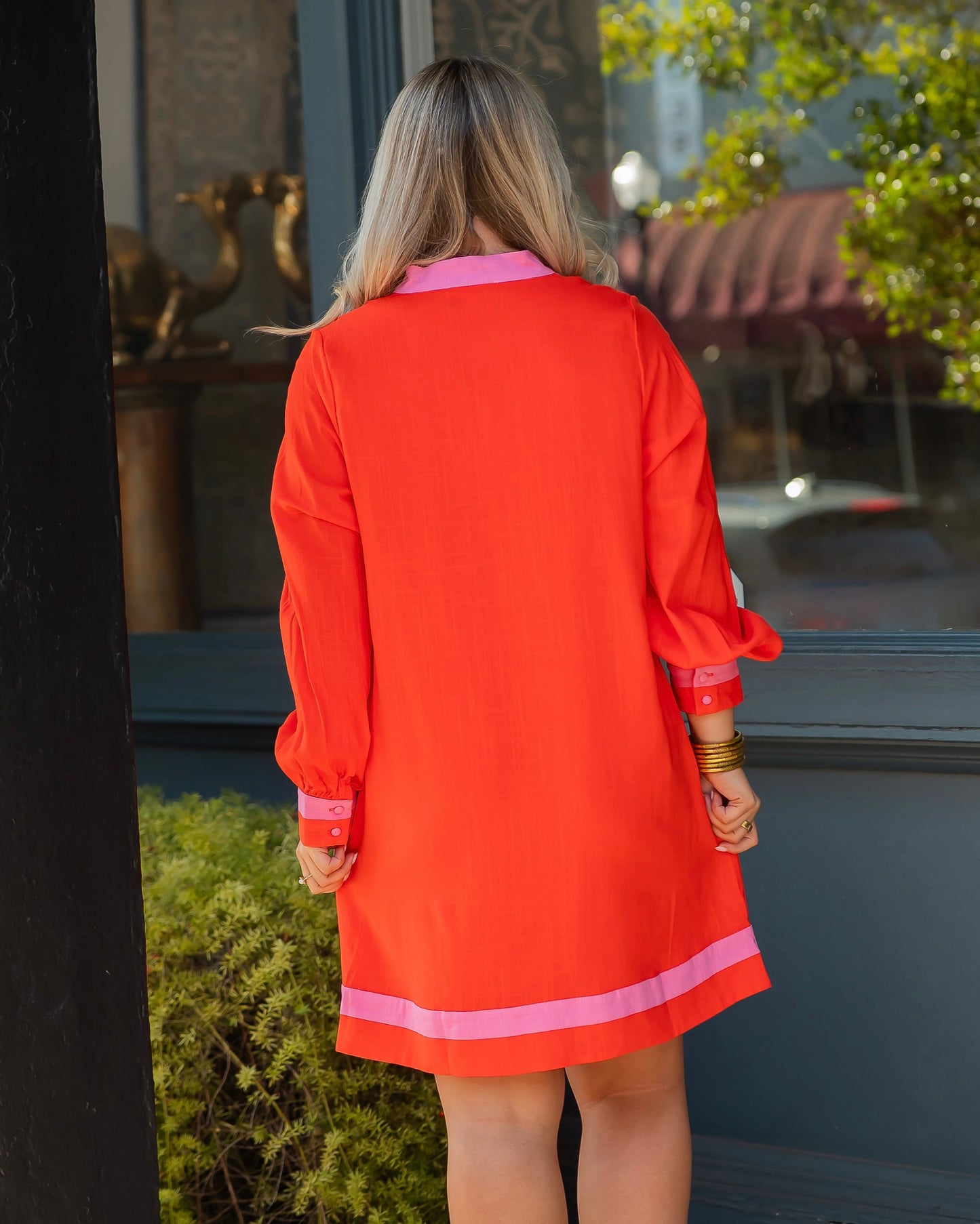 Urbana Long Sleeve Color-Blocked Dress