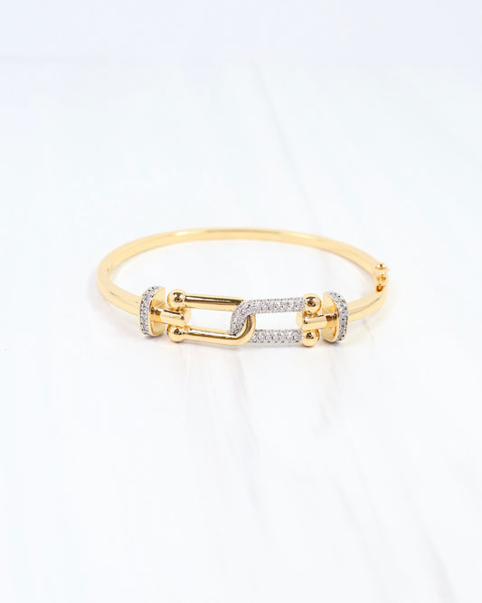 Isiah Interlocking CZ Bangle WR Gold