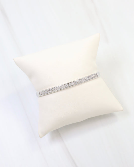 Ocean Springs CZ Hinge Bracelet Silver