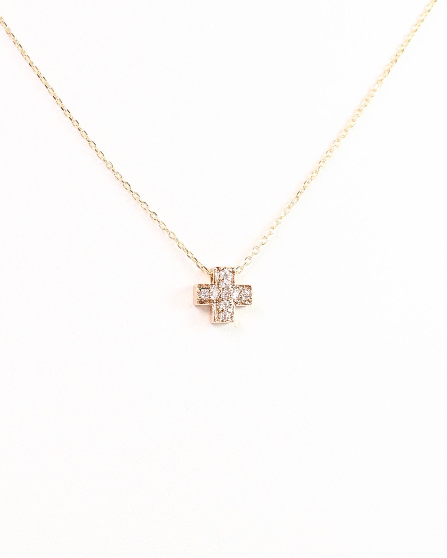 Aria Cross Necklace Gold