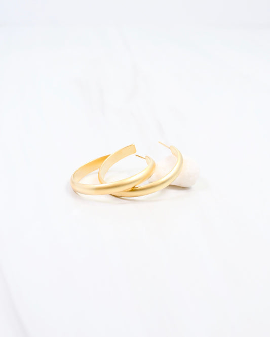 Edison Hoop Earring WR Matte Gold