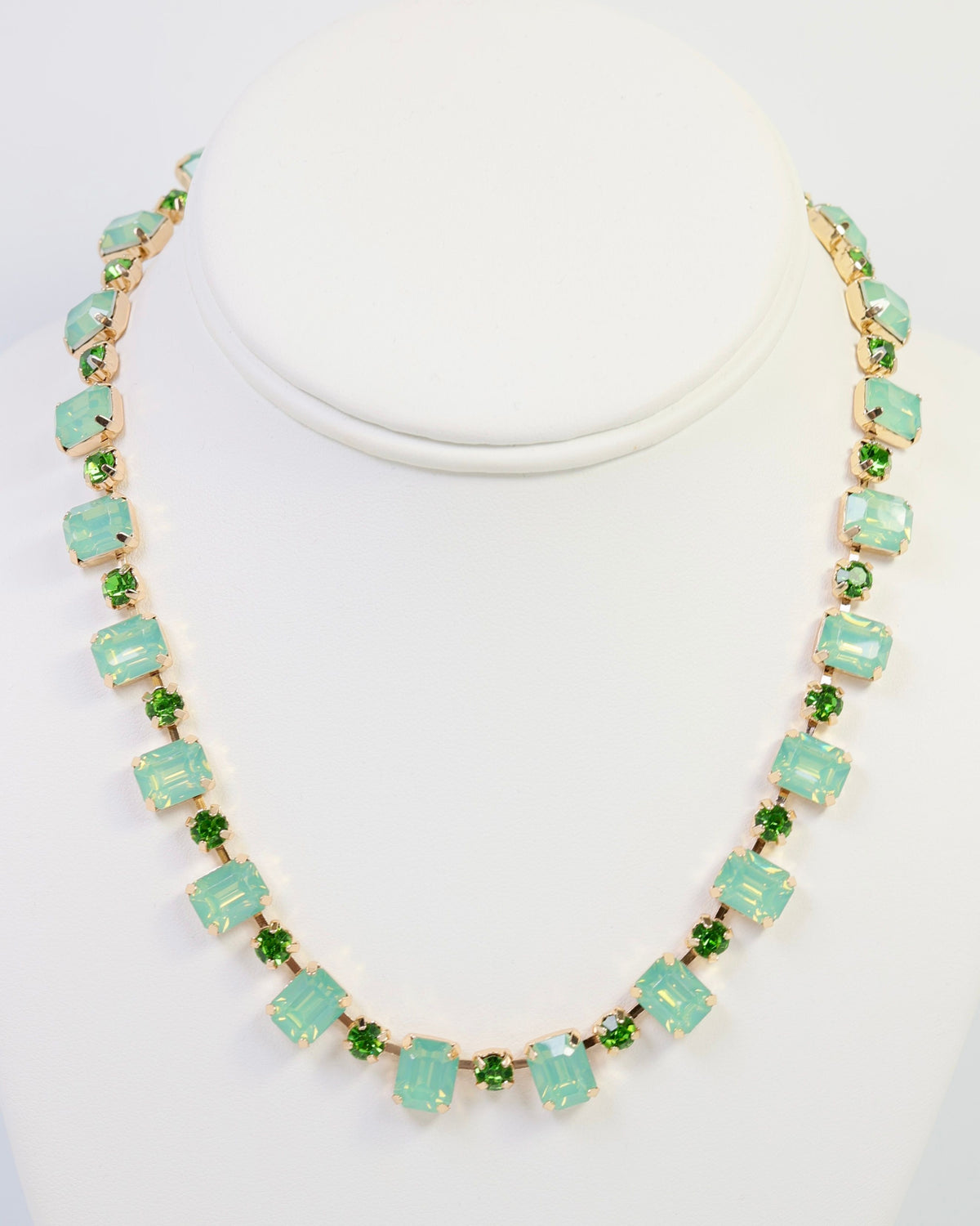 Bartlett Rhinestone Necklace Mint Opal