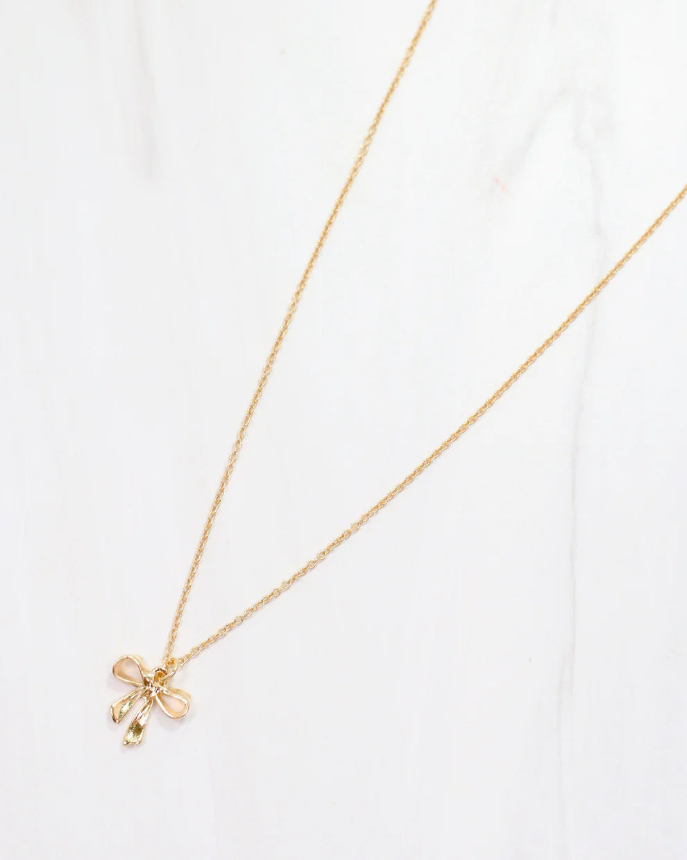 Fairchild Petite Bow Necklace Gold