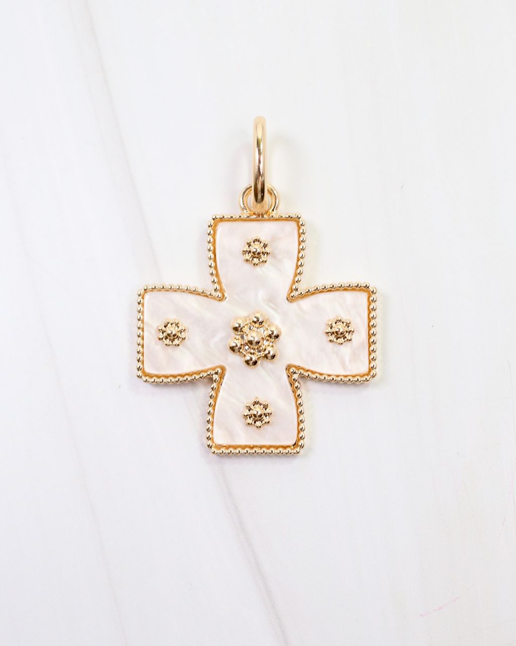 Carol Small Cross Charm Mother Of Pearl