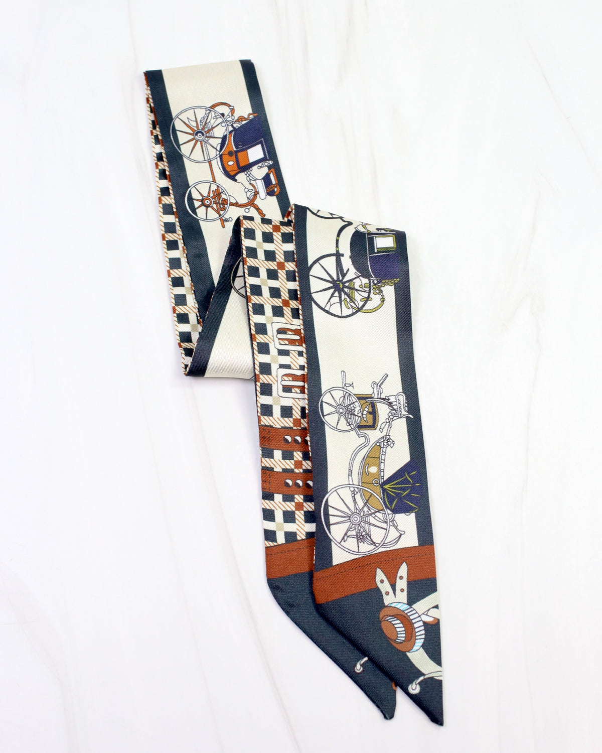 Carriage Print Scarf Black