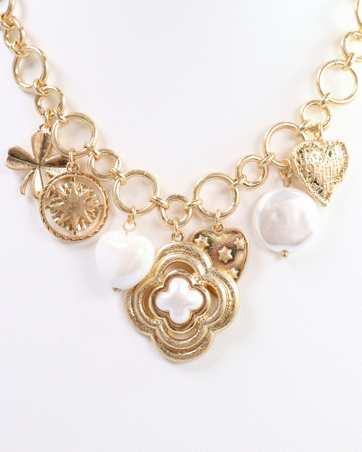 Duchess Charm Necklace Worn Gold