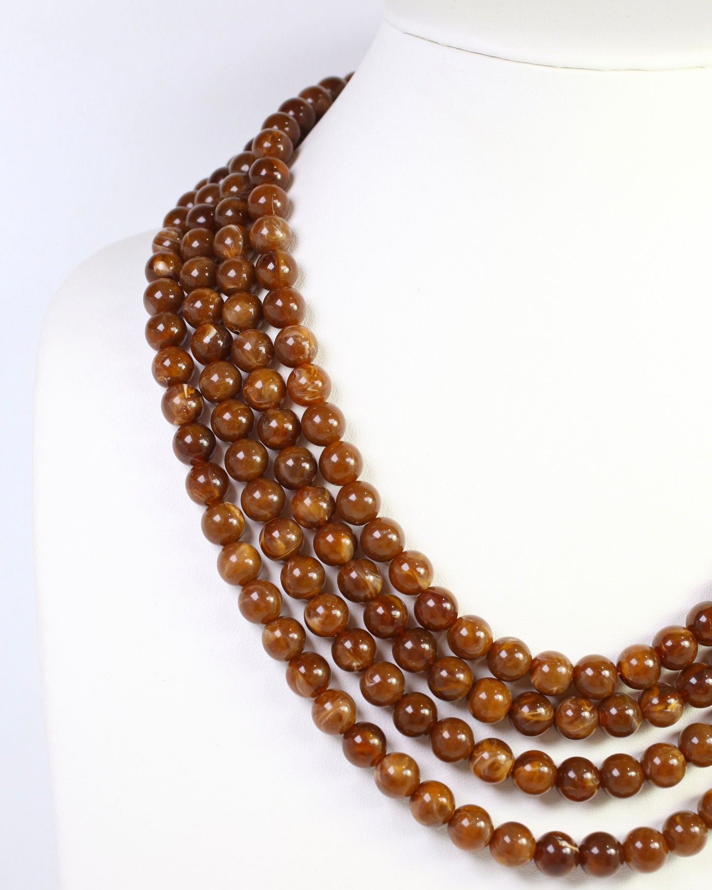 Micah Beaded Buckle Necklace Brown