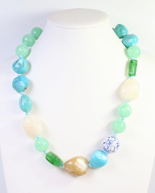 Gallup Marble and Ceramic Beaded Necklace Turquoise