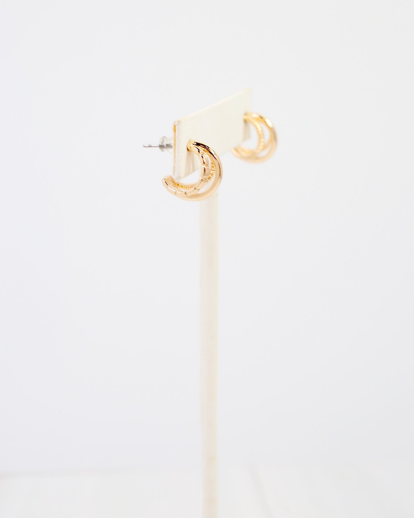 Keene Three Line Hoop Earring WR Gold