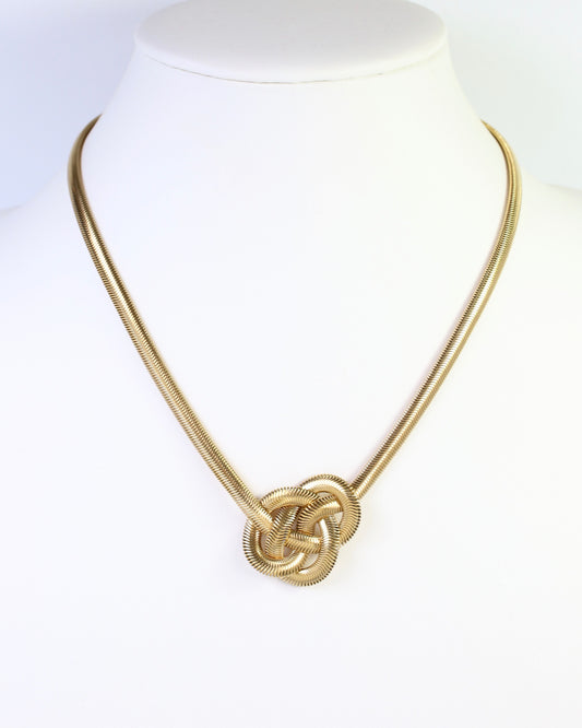 Bataria Knotted Snake Chain Necklace WP Gold