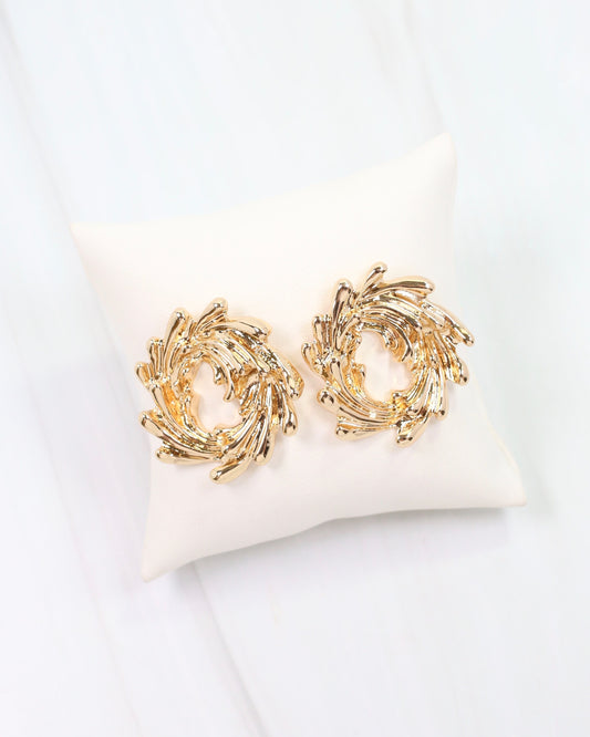 Wewonka Circle Drop Earring Gold