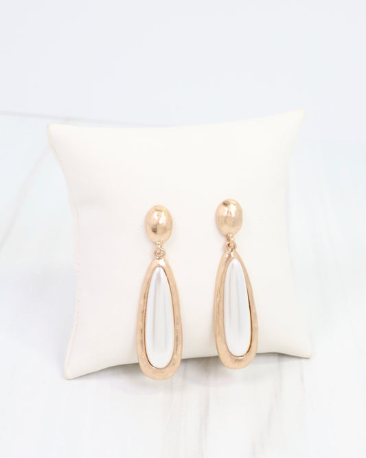 Inverell Pearl Teardrop Earring Worn Gold