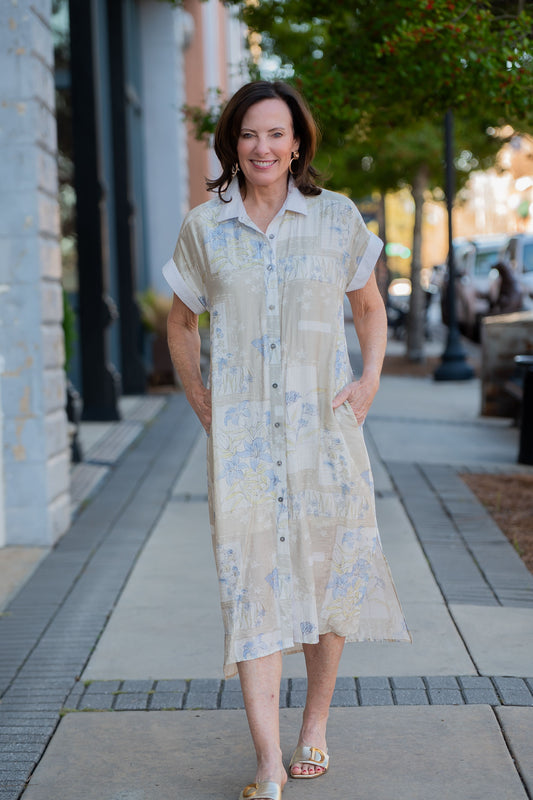 Dallas Collared Floral Midi Dress