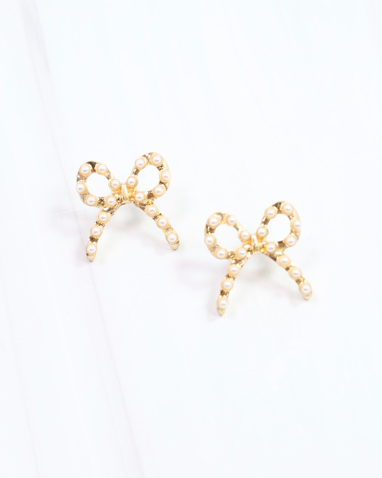 Pansy Pearl Pave Stud Worn Gold