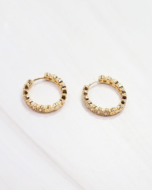 Heather CZ Hoop Earring Gold
