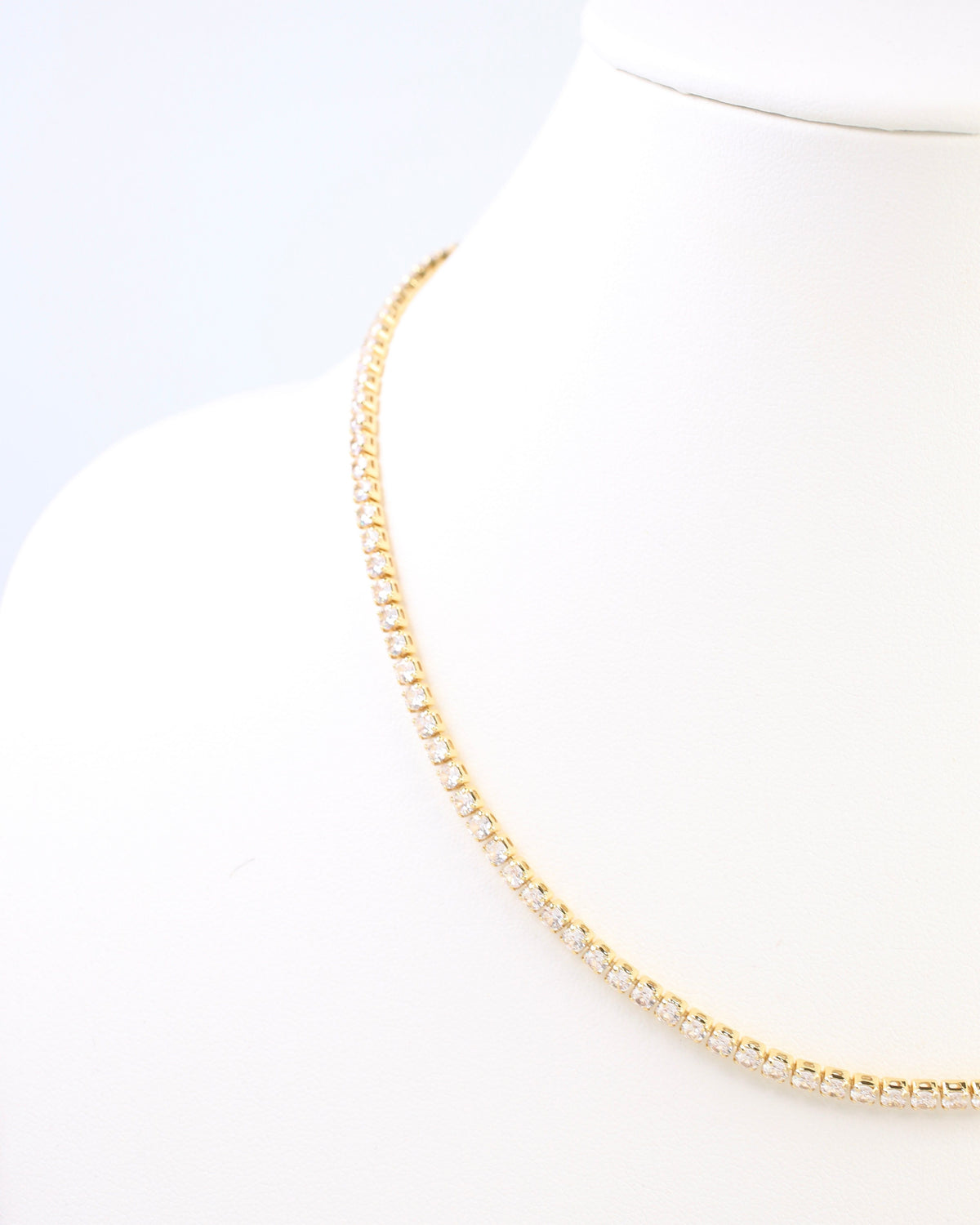 Luna Medium CZ Tennis Necklace WR Gold