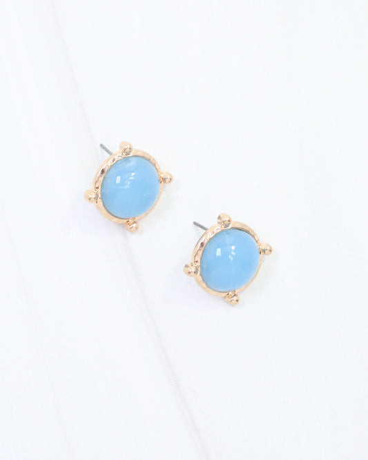 Florissant Round Post Earring Dusty Blue