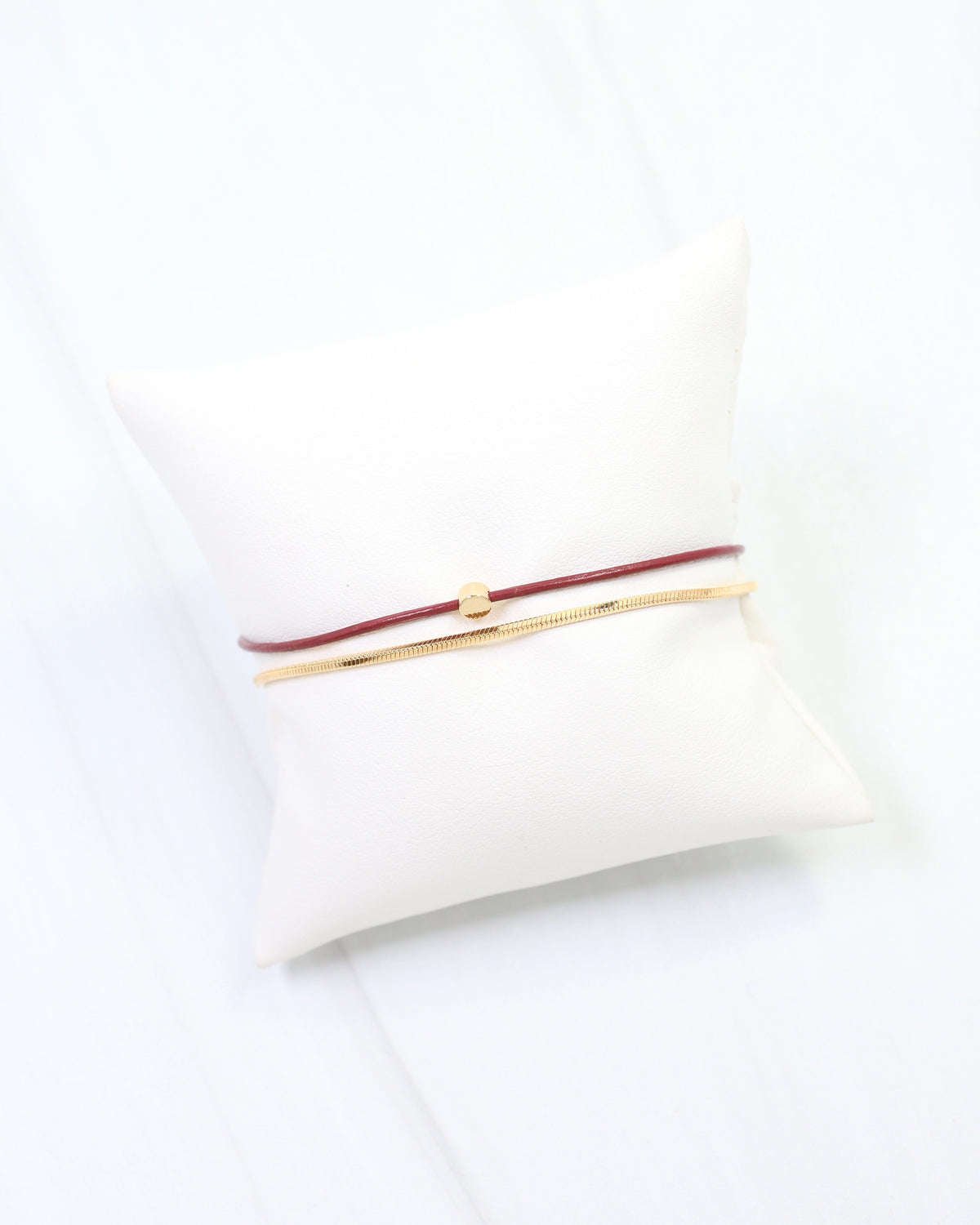 Paula Cord and Chain Bracelet Burgundy