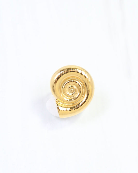 Colbie Spiral Shell Adjustable Ring WP Gold