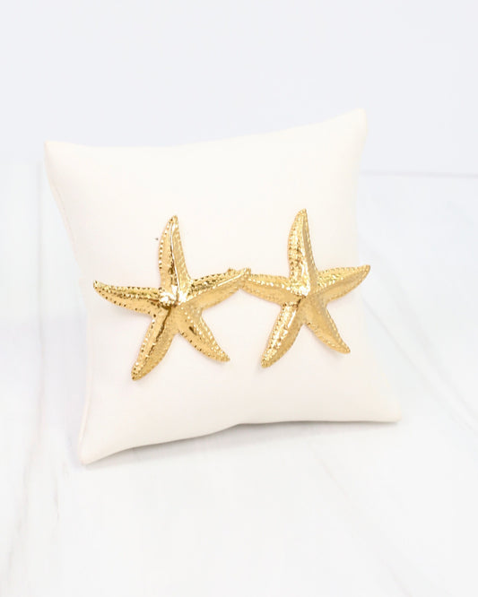 Sanibel Island Starfish Earring Water Proof Gold
