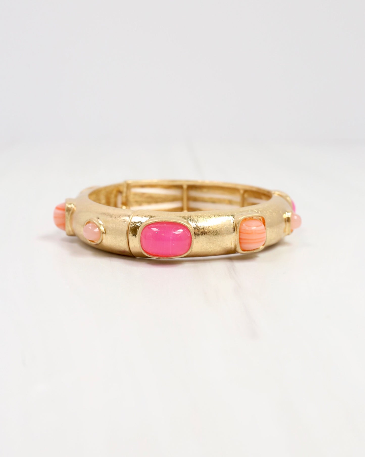 Really Regal Stone Stretch Bracelet Pink