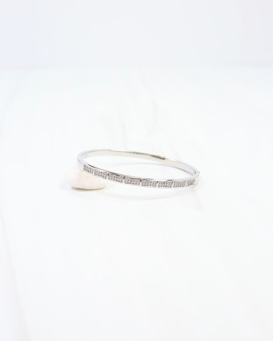 Ocean Springs CZ Hinge Bracelet Silver