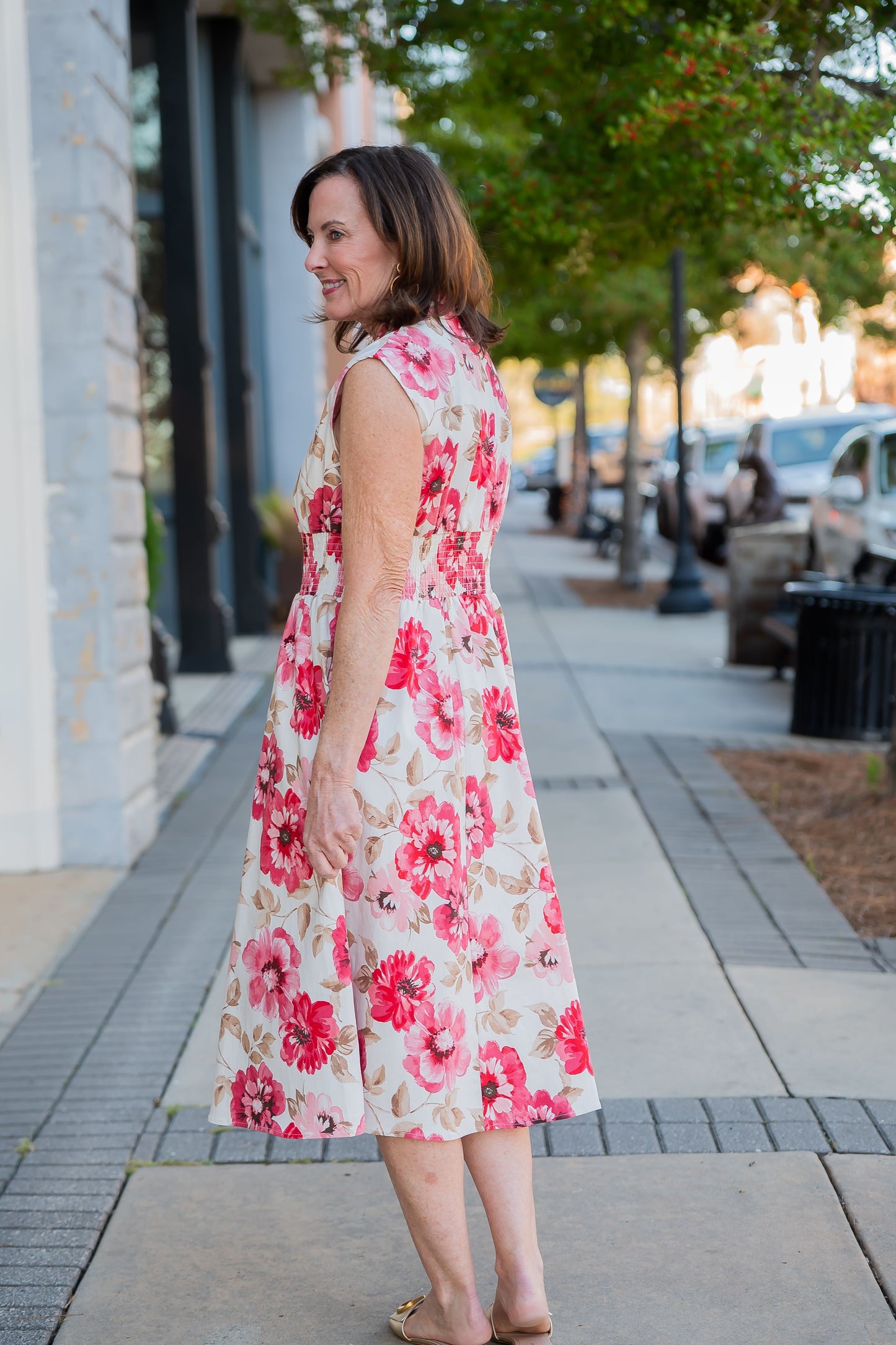 Camille Floral Print Zip Down Dress