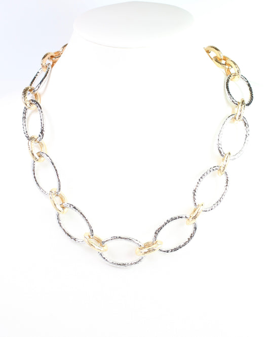 Lucinda Link Necklace Gold-Silver