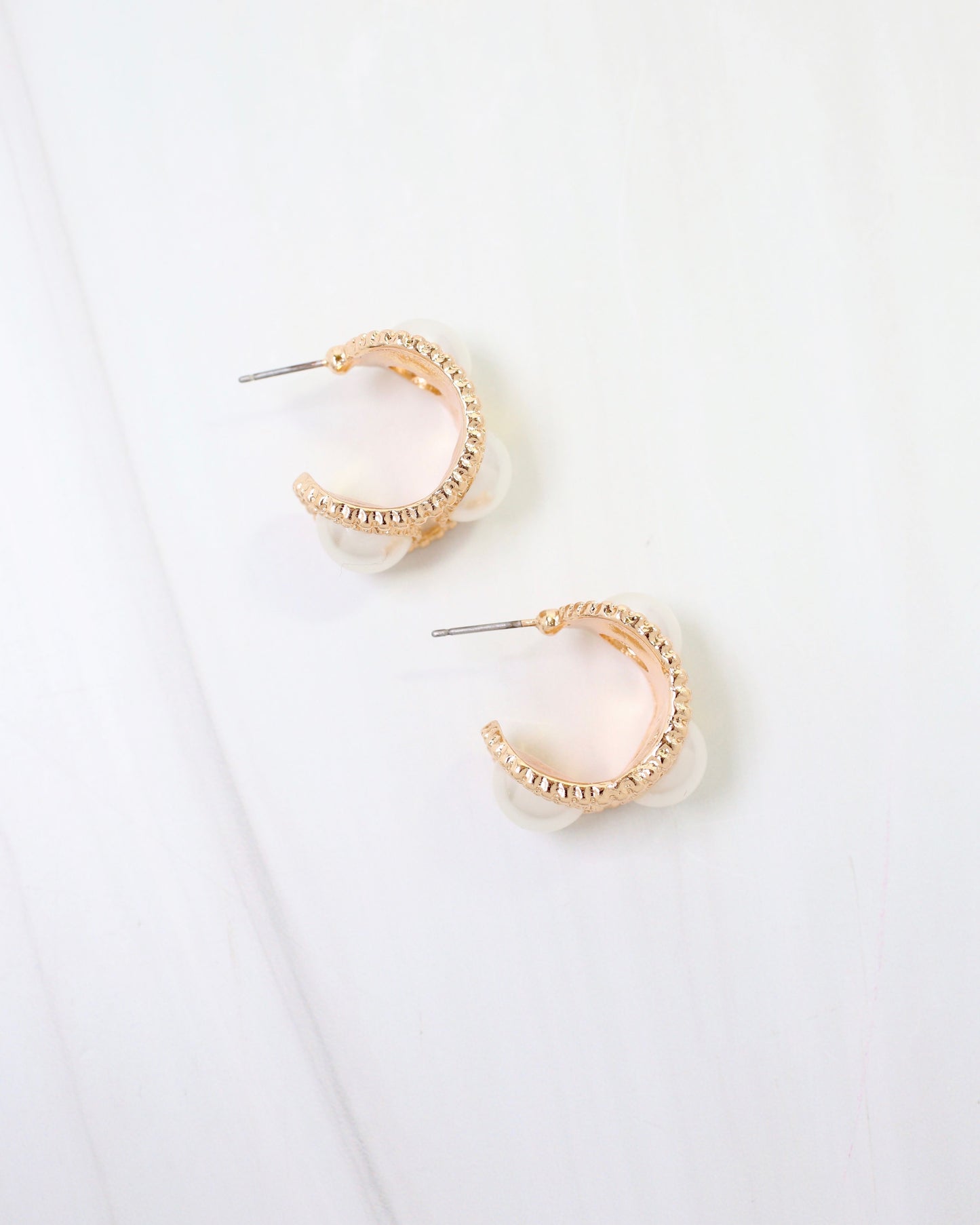 Huntington Pearl Hoop Earring Gold