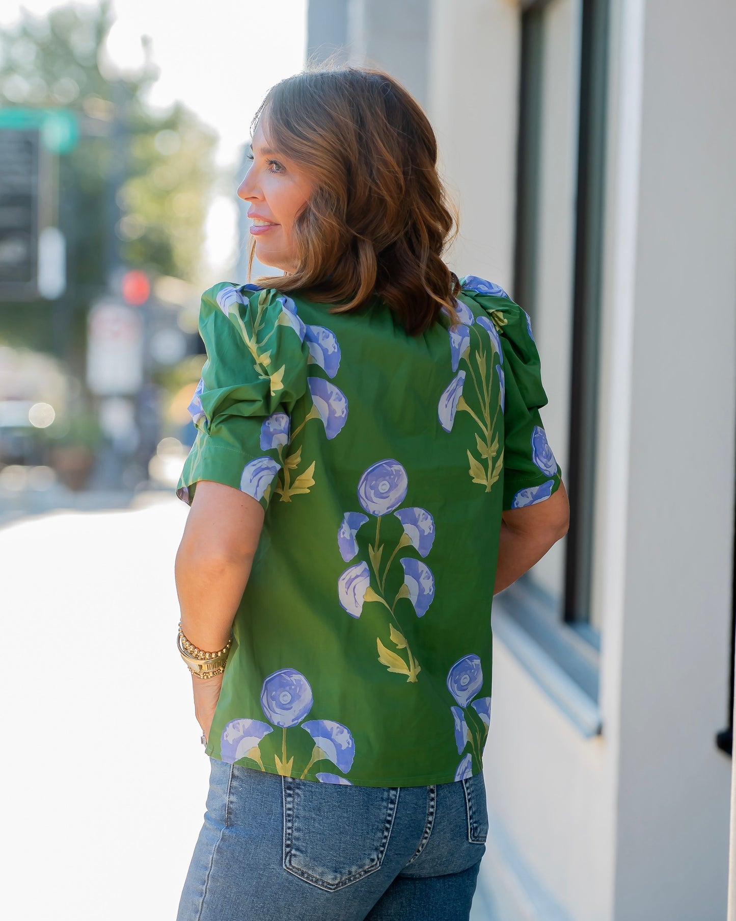 Poppies Green Short Sleeve Shirt