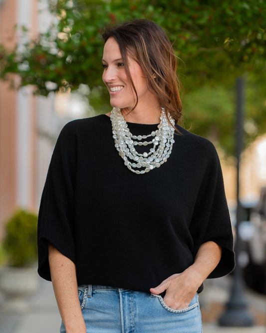 Charlotte Dolman Sleeve Sweater-Black
