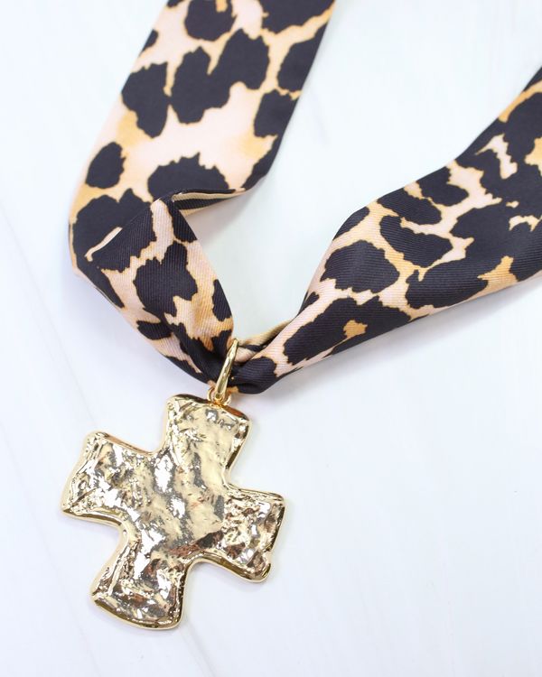 Hilda Hammered Small Cross Charm Gold
