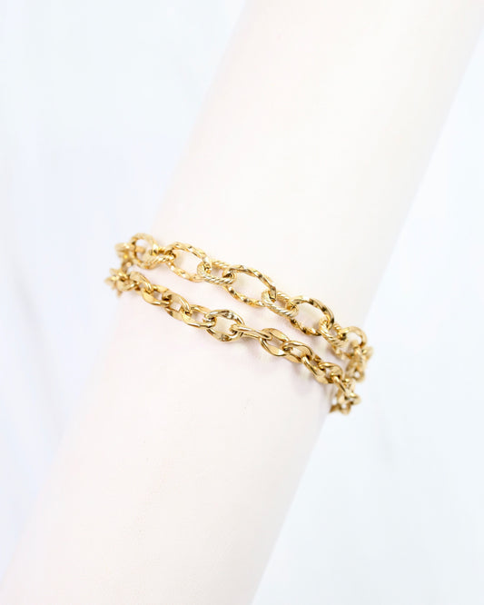 Kennon Double Strand Link Bracelet WP Gold
