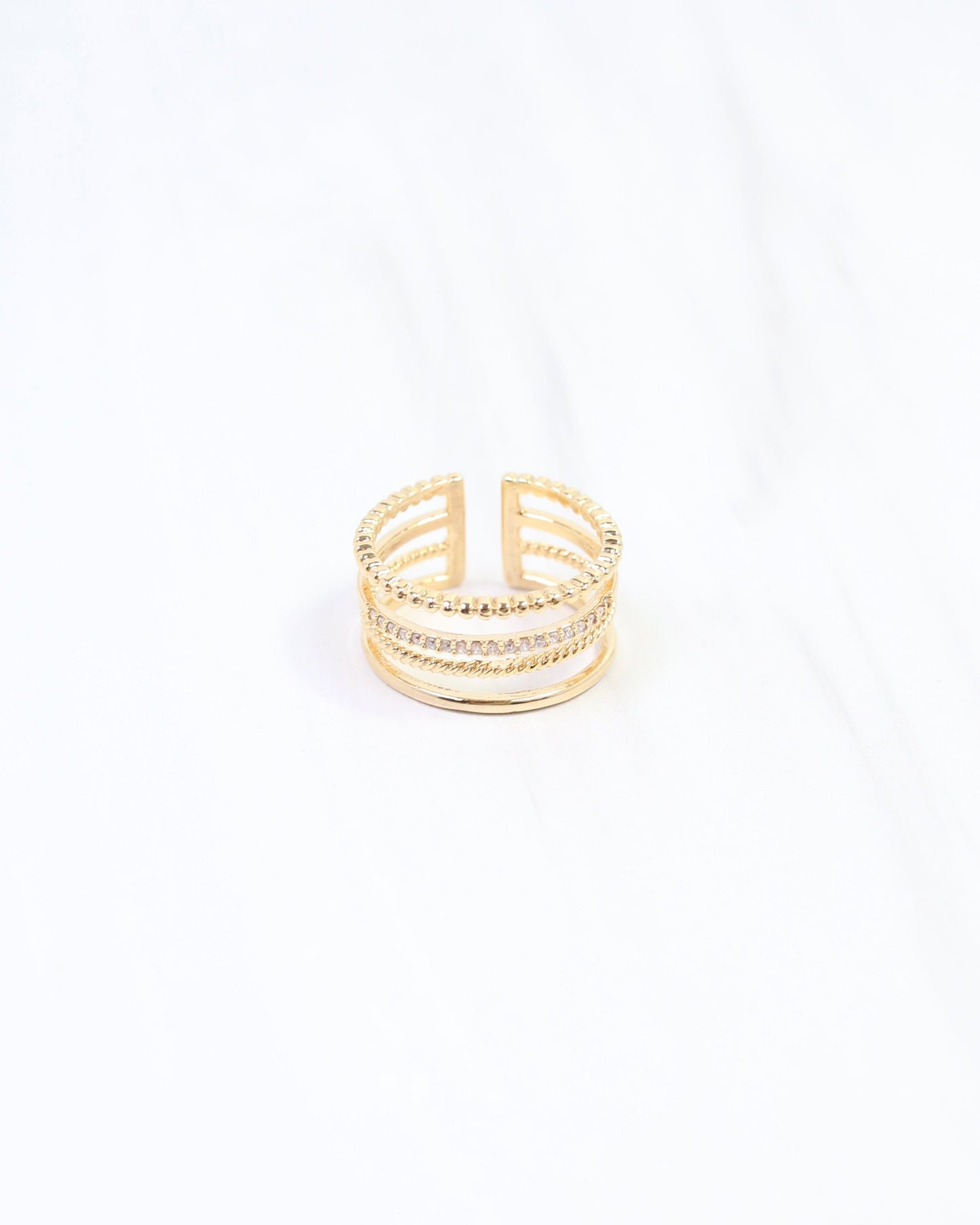 Olivia Four Row Adjustable Ring WR Gold