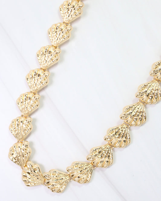 Windham Shell Link Necklace Gold