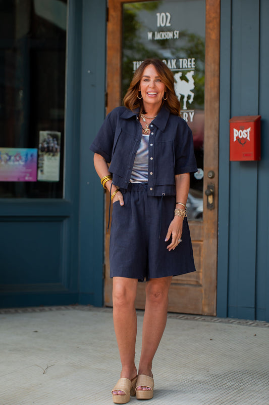 Belden Utility Crop Shirt With Drawstring Hem