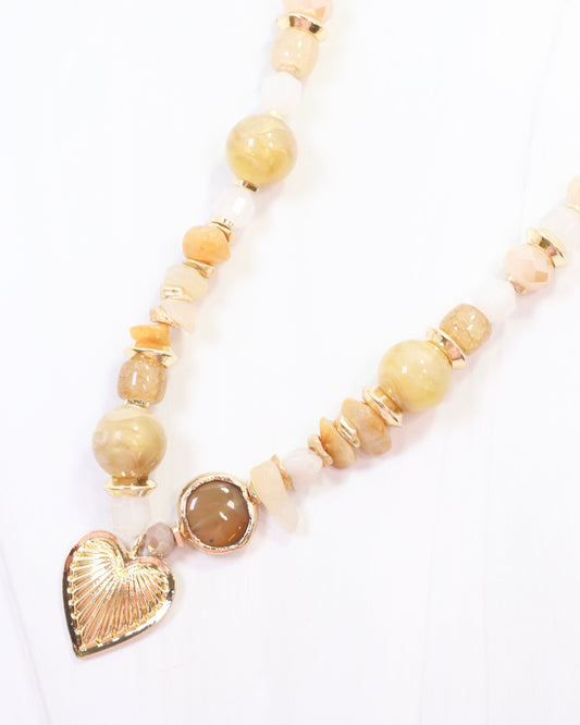 Sarasota Stone Charm Necklace Topaz