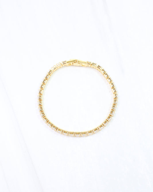 Luna Large CZ Tennis Bracelet WR Gold