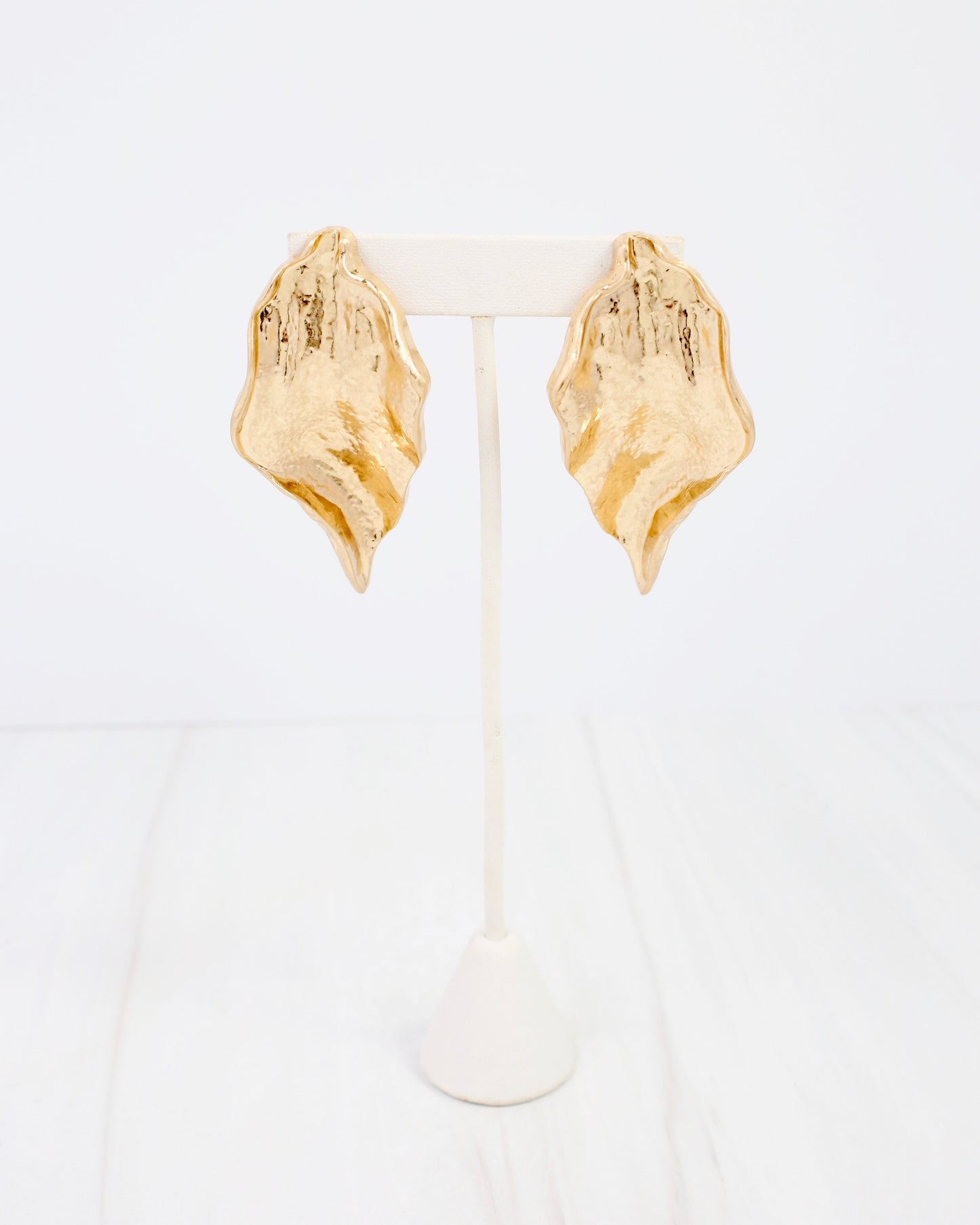 Goldsboro Textured Post Earring Worn Gold