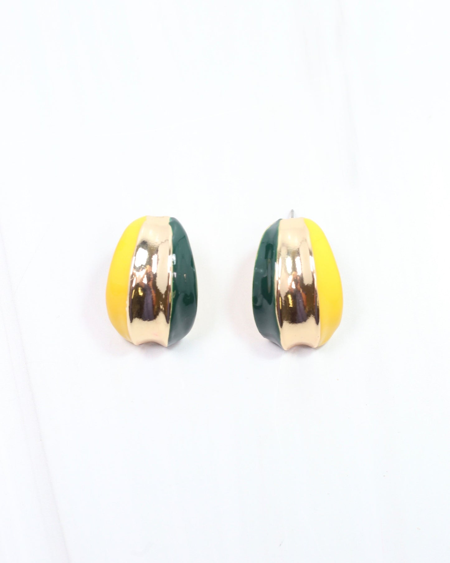 Penney Hoop Earring Green Gold