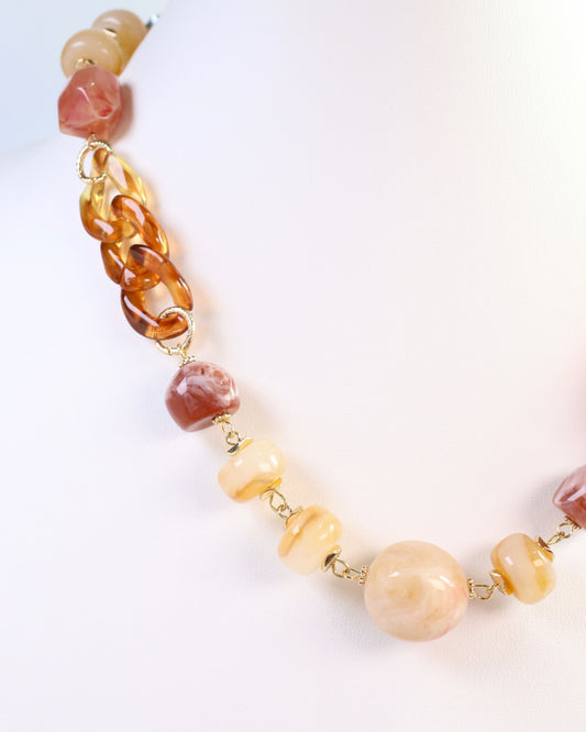 Stone Mountain Beaded Necklace Rose