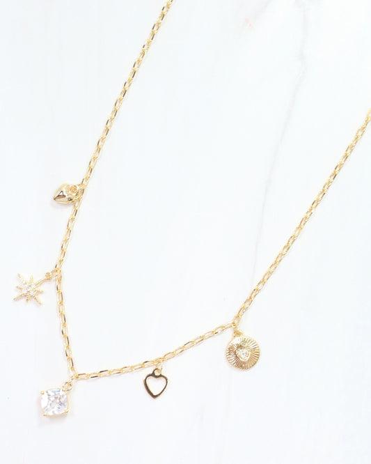 Helen Charm Necklace Gold