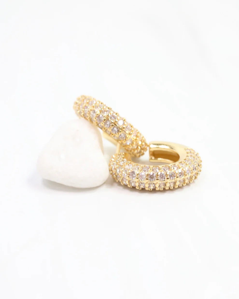 Elfina CZ Hoop Earring Gold