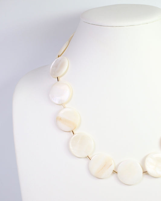Duxbury Shell Disc Necklace Ivory