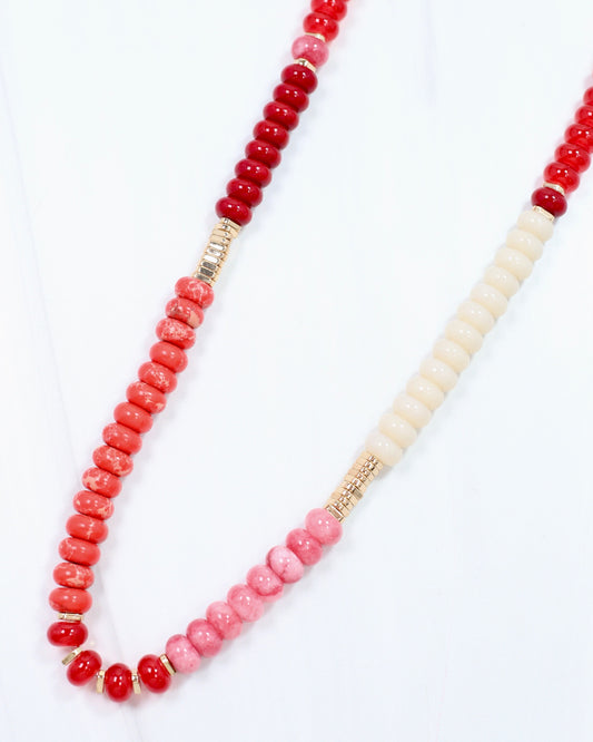 Chatham Beaded Necklace Red White