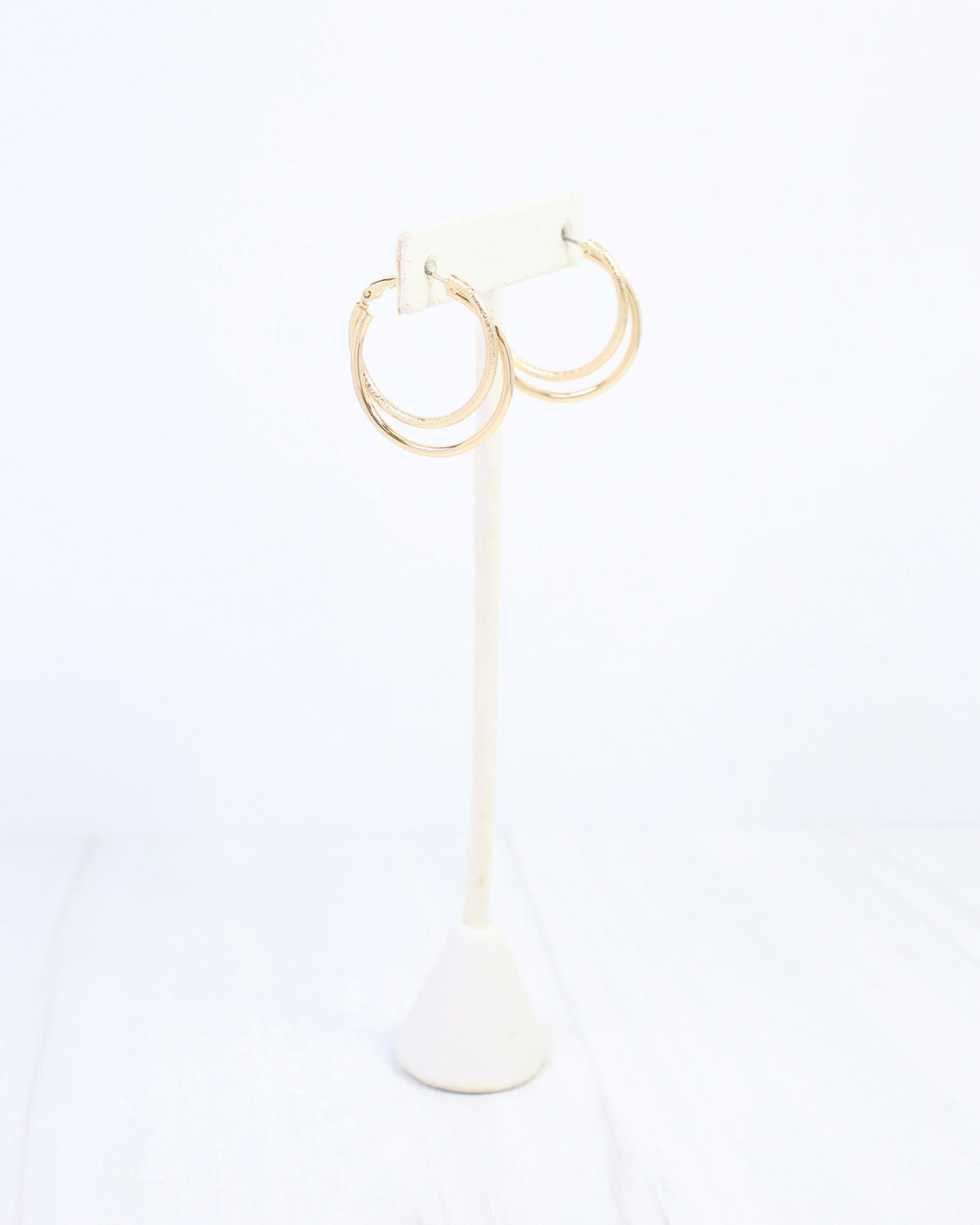 Lisa Double Hoop Earring WR Gold