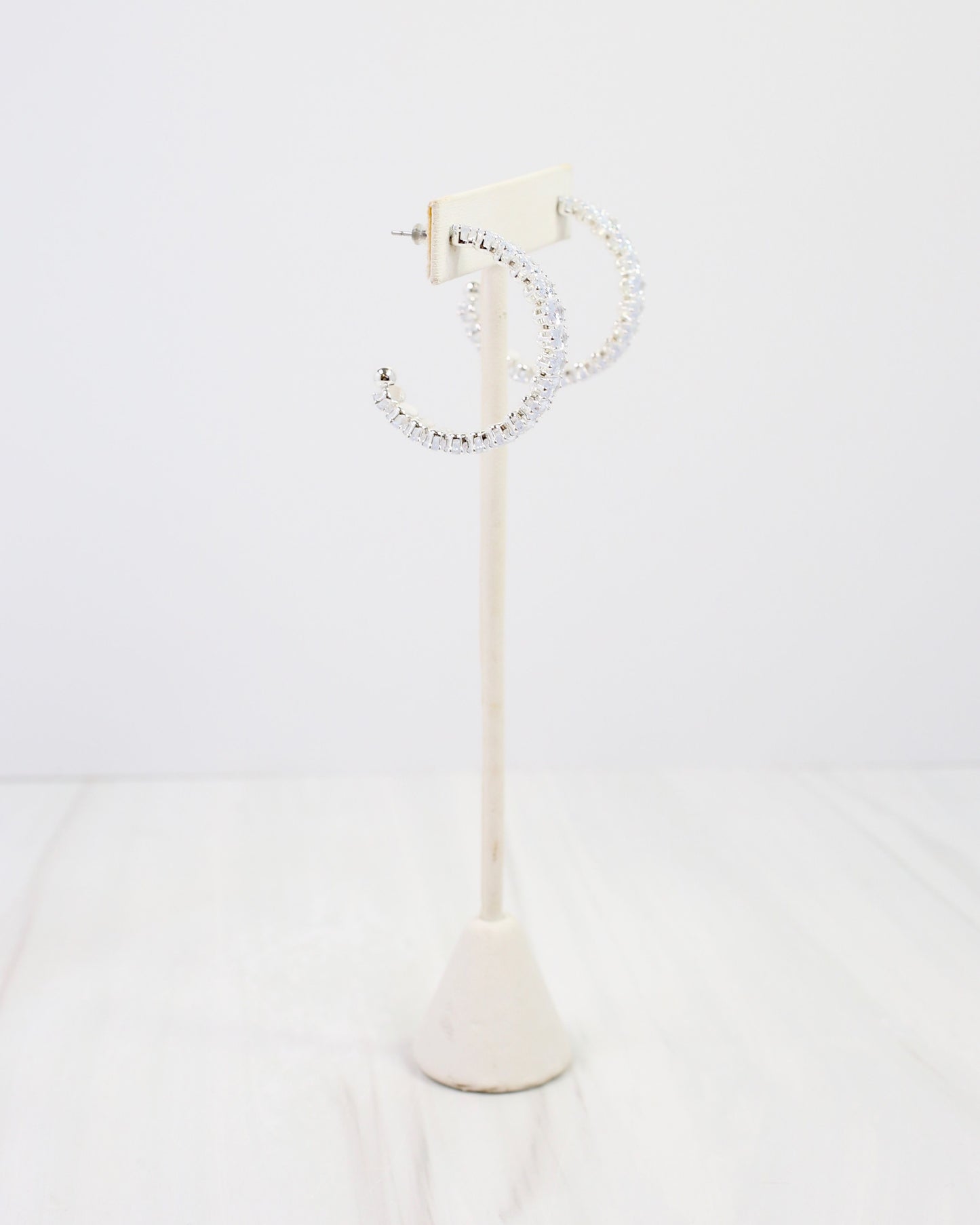Holdenville Crystal Hoop Earring Silver