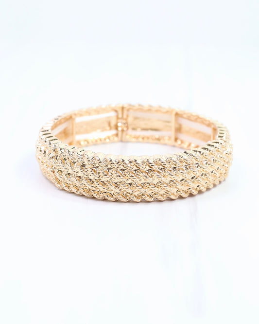 Breckenridge Textured Stretch Bracelet Gold