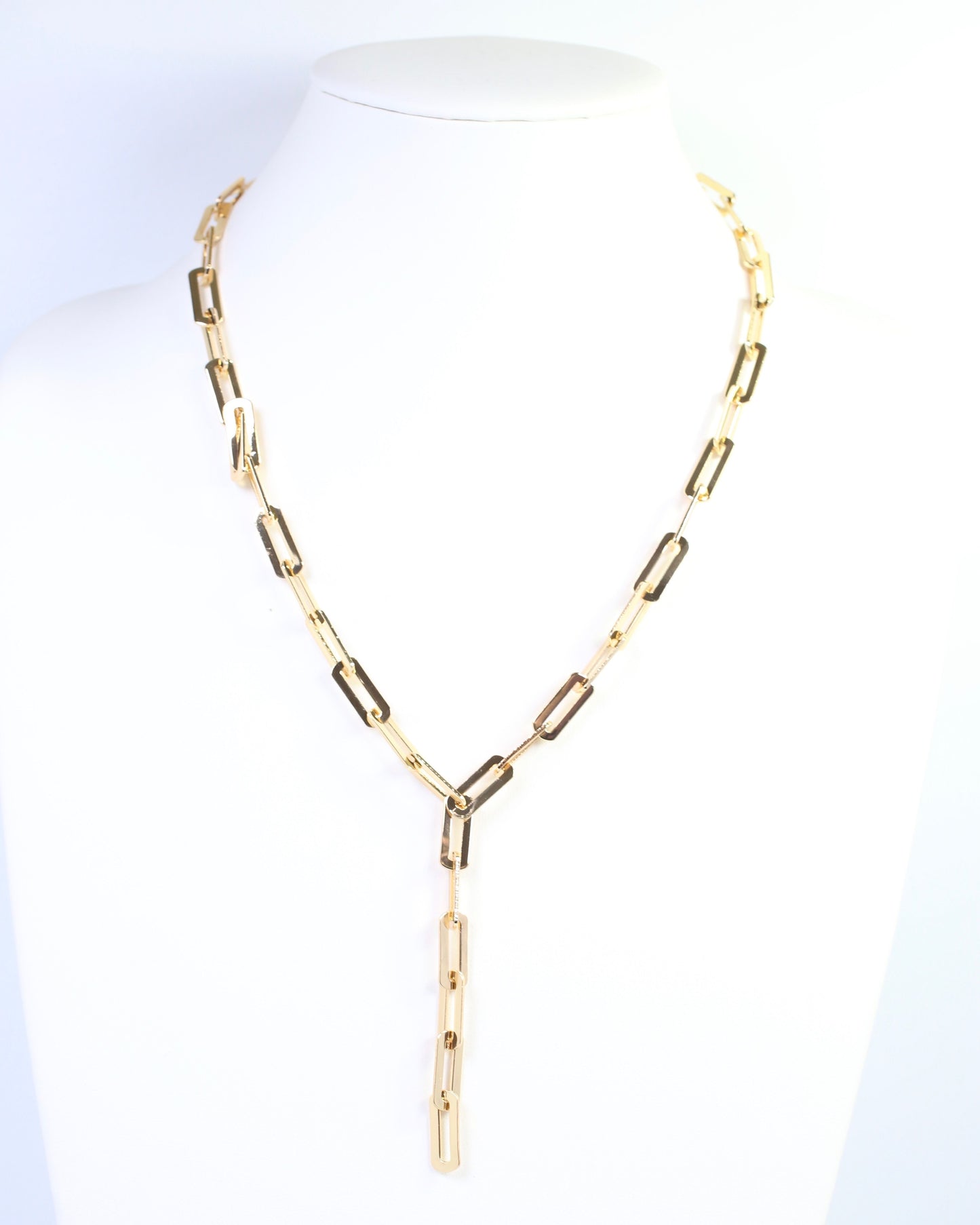 Clare Clip Link Y Necklace Gold